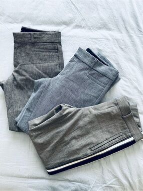 Banana Republic Women's Grey & Light Grey Tailored Trousers Trio